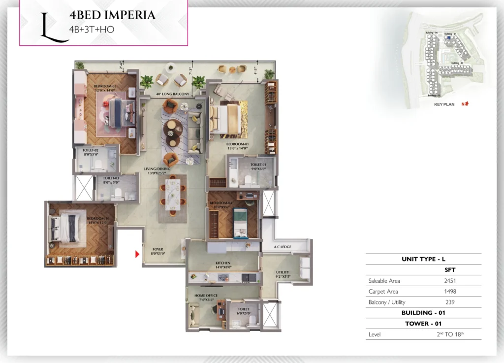 2451 Sqft 4 Bed