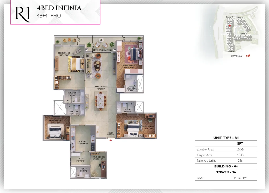 2956 sqft 4bed